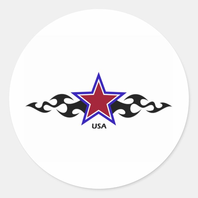 American Tribal Star Runder Aufkleber (Vorderseite)