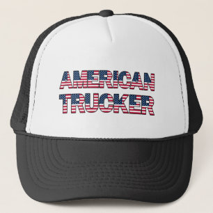 American Trucker Letters Flag Patriotic Road Truckerkappe