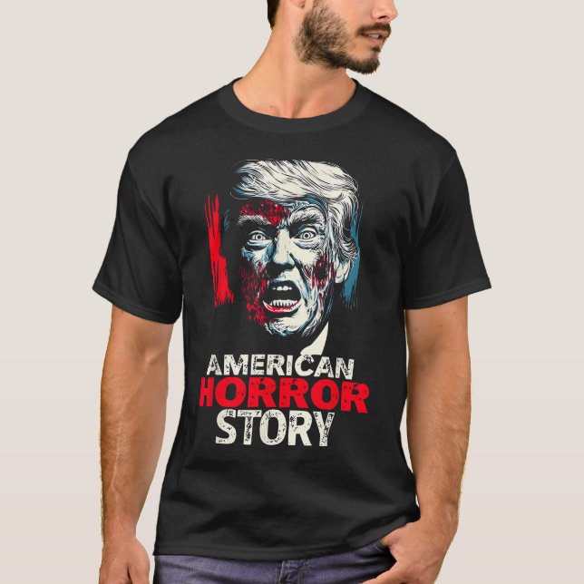 American Trump Zombie Horror Story Halloween T-Shirt (Vorderseite)