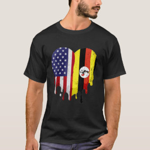American Uganda Heritage Month Uganda Flag Herzstü T-Shirt