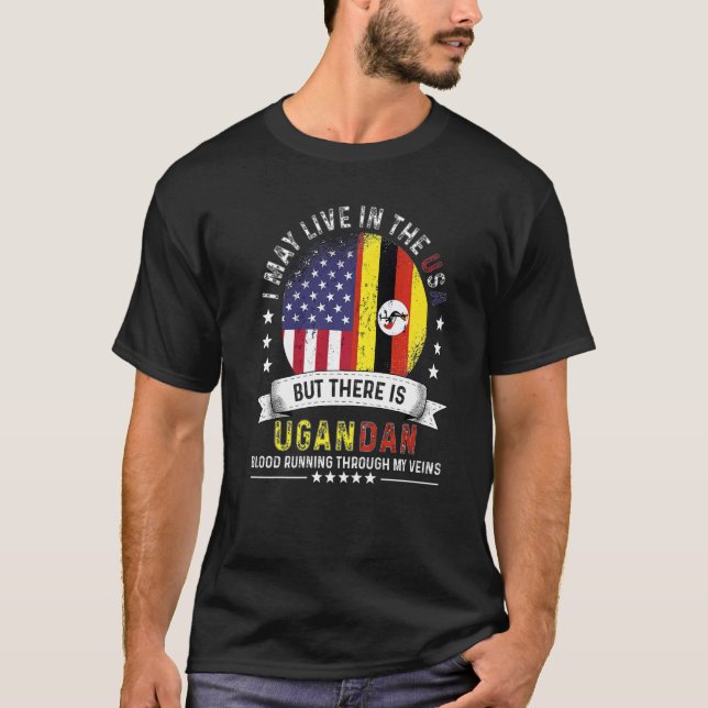 American Ugandan Zuhause in den USA Patriot Americ T-Shirt (Vorderseite)
