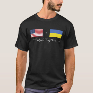 American Ukrainian Perfect Together Flag T Shirt T