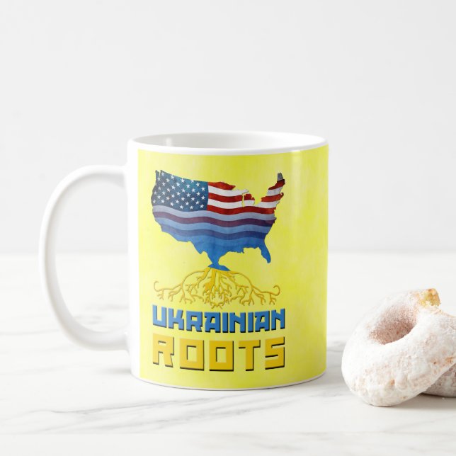 American Ukrainian Roots Cup Kaffeetasse (Mit Donut)