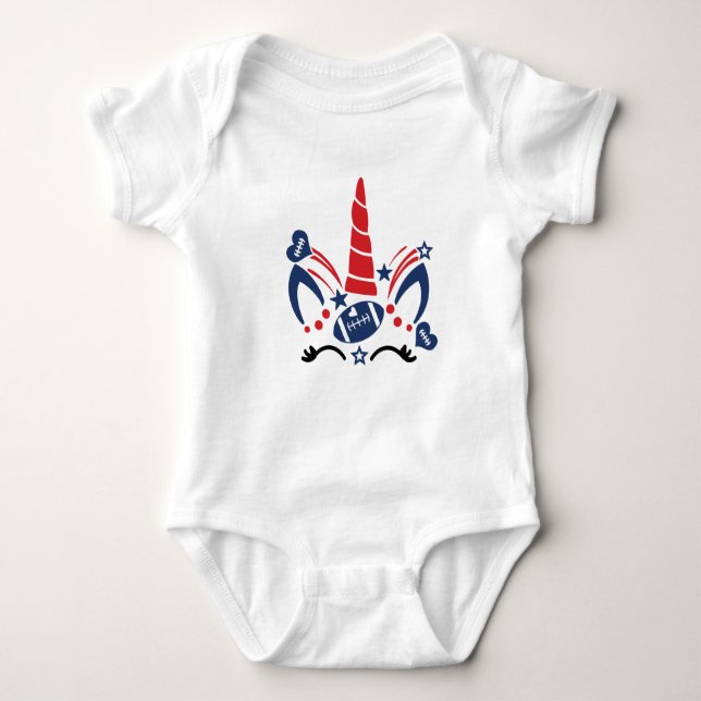 American Unicorn Baby Strampler (Vorderseite)