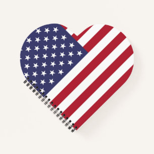 American United Staaten USA Flag Spiral Notebook Notizbuch