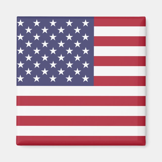 American United Staaten USA Flag Square Magnet (Vorne)
