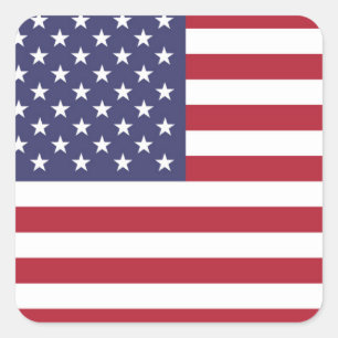 American United Staaten USA Flag Square Sticker