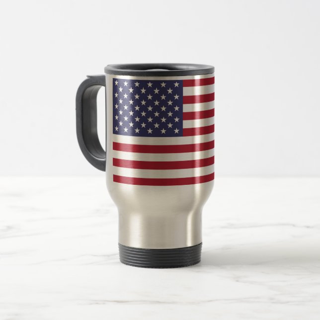 American United Staaten USA Flag Travel Mug Reisebecher (Vorderseite Links)