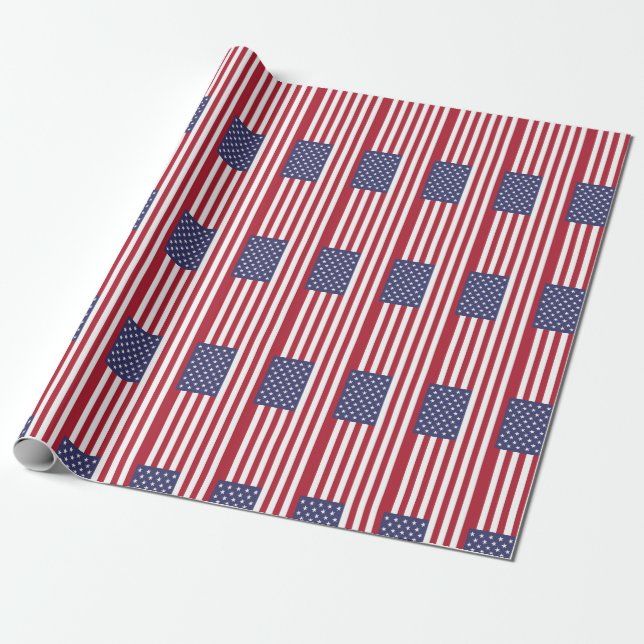 American United Staaten USA Flag Wrapping Paper Geschenkpapier (Ungerollt)
