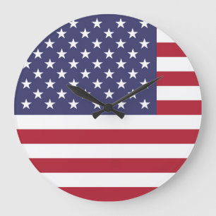American United States USA Flag Große Wanduhr