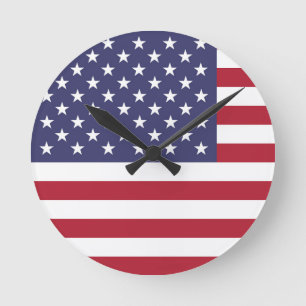 American United States USA Flag Runde Wanduhr