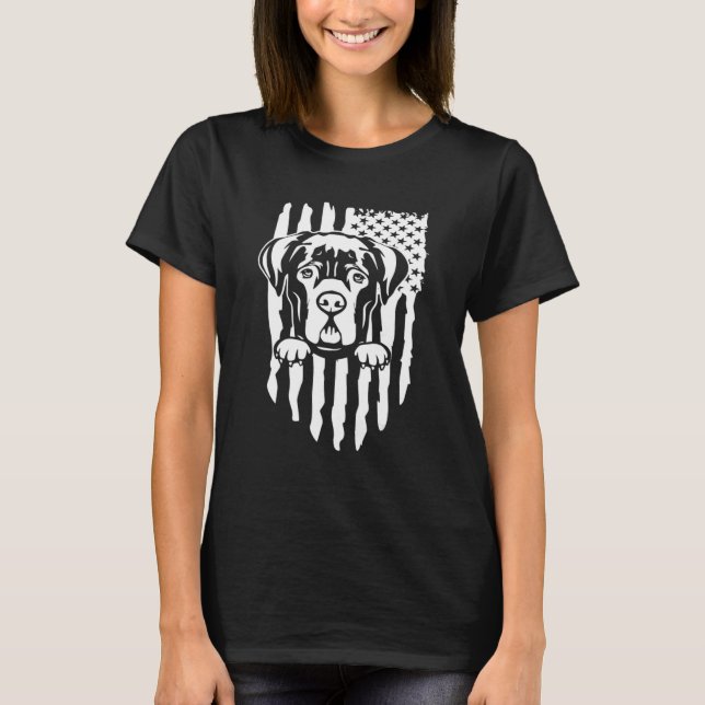 American US Flag Cane Corso Dog Italian Mastiff T-Shirt (Vorderseite)
