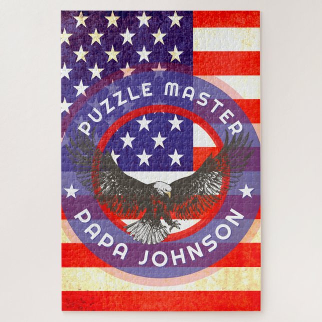American US flag custom red white blue Puzzle (Vertikal)
