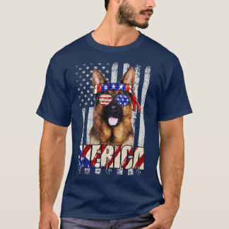 American Us Flag German Shepherd Patriotic 4. T-Shirt