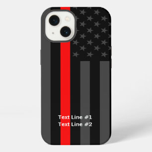 American US Flag Thin Red Line Ihr Text auf iPhone 13 Hülle