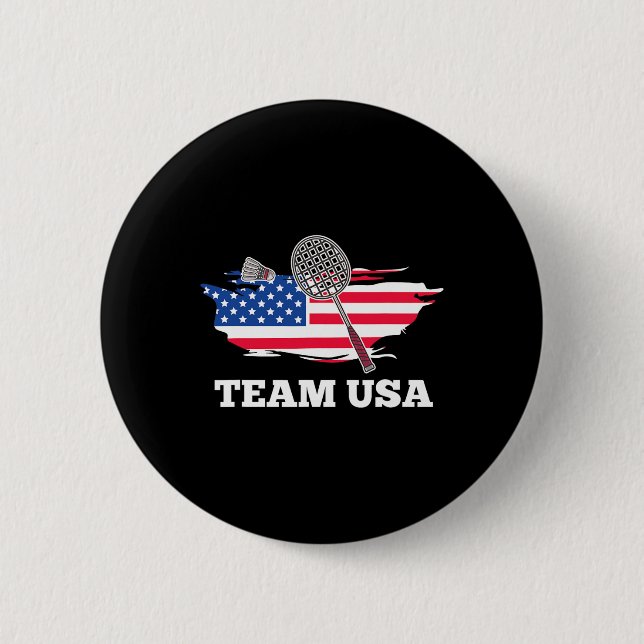 American US Team Shuttle Racket Badminton Player Button (Vorderseite)