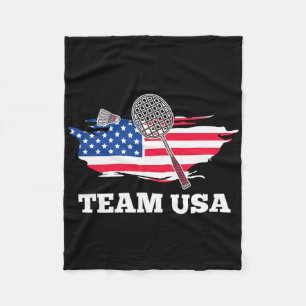 American US Team Shuttle Racket Badminton Player Fleecedecke