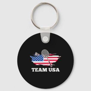 American US Team Shuttle Racket Badminton Player Schlüsselanhänger