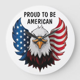 American USA Adler Flag Wall Clock Große Wanduhr