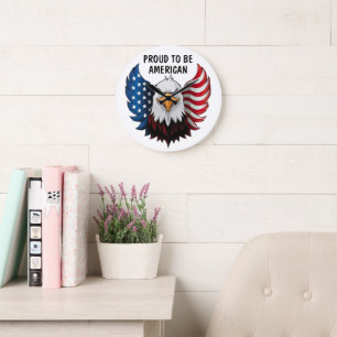 American USA Adler Flag Wall Clock Große Wanduhr