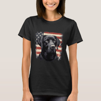 American USA Flag Labrador Eigentümer Black Labrad T-Shirt