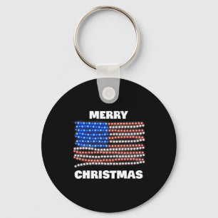 American Usa Flag Patriotic Frohe Weihnachten Xmas Schlüsselanhänger
