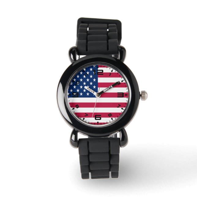 American USA Flag Pride Design-76353 Armbanduhr (Vorderseite)