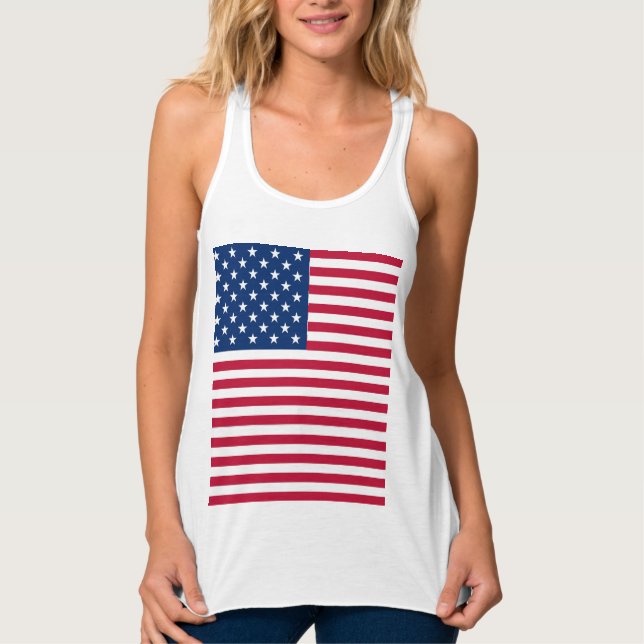 American USA Flag Pride Design-76353 Hoodie Tank Top (Vorderseite)