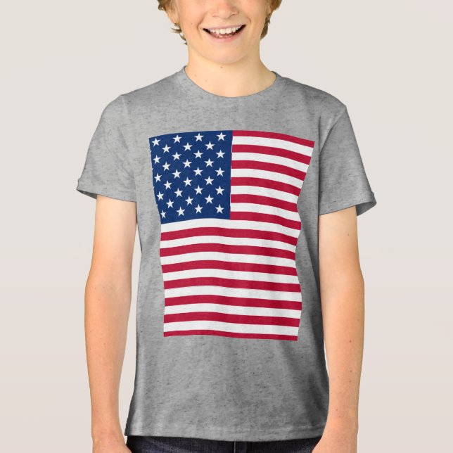 American USA Flag Pride Design-76353 Tri-Blend Shirt (Vorderseite)