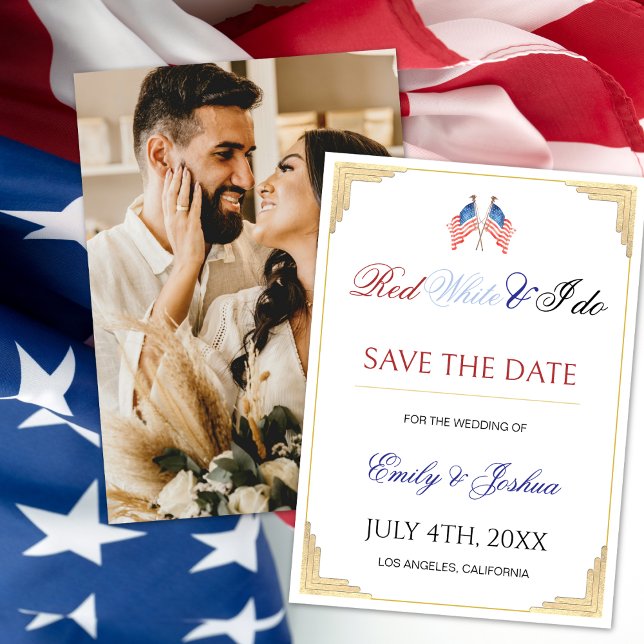 American USA Flag Save the Date Foto Einladung (Von Creator hochgeladen)