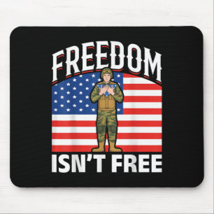 American USA Flag United Staaten Freedom Soldier M Mousepad