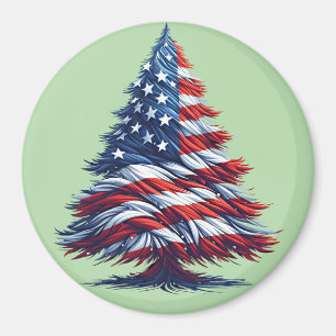 American USA Flag Weihnachtsbaum Patriotische Kuns Magnet