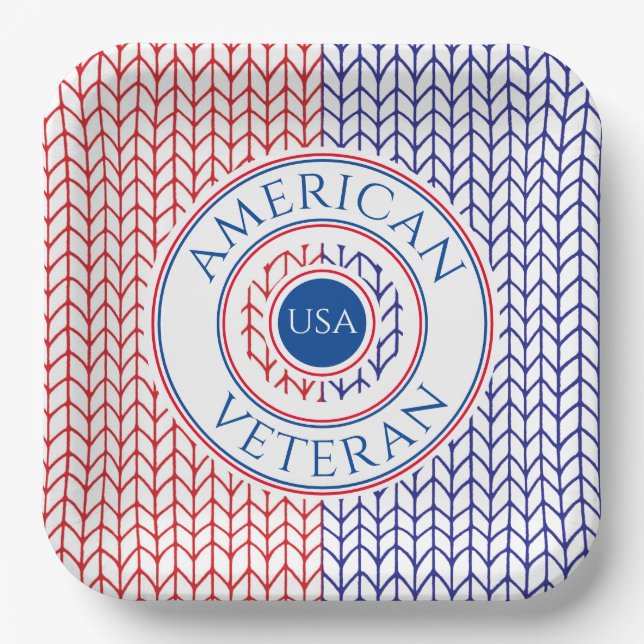 AMERICAN VETERAN 9" Teller auf dem Platz (Vorderseite)
