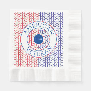 AMERICAN VETERAN geprägtes Mittagspapier Napkins Serviette
