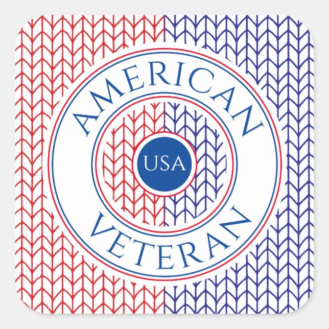 AMERICAN VETERAN Large Square Stickers (Vorderseite)