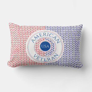 AMERICAN VETERAN Lumbar Pillow / Blau Lendenkissen