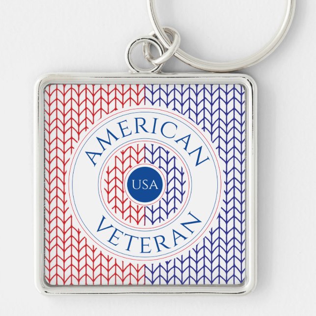 AMERICAN VETERAN Premium Square Schlüsselanhänger (Vorne)