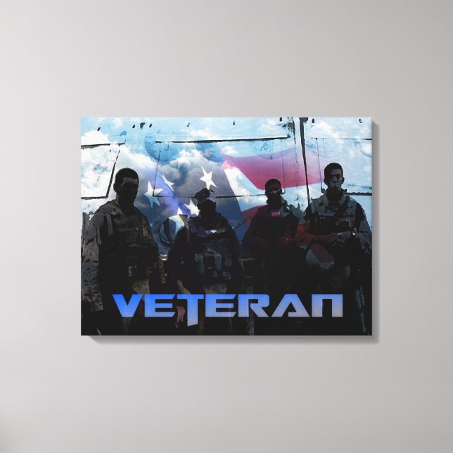 American Veteran Wrapped Canvas Print Leinwanddruck (Vorderseite)
