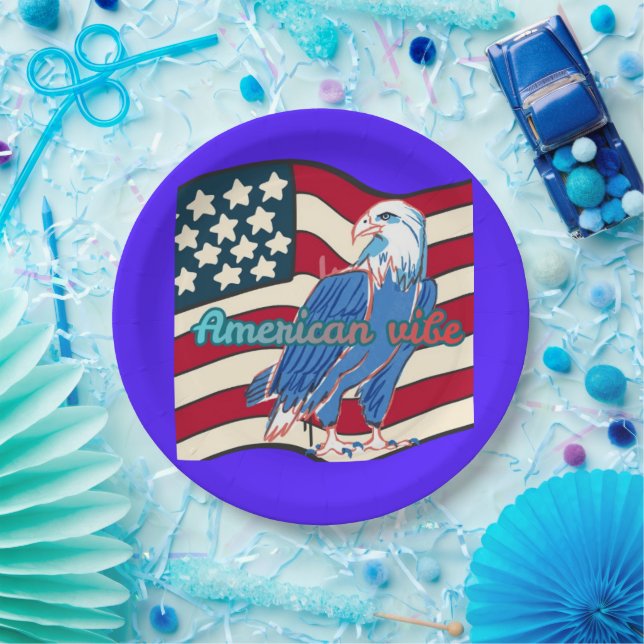 American vibe blue pappteller (Party)