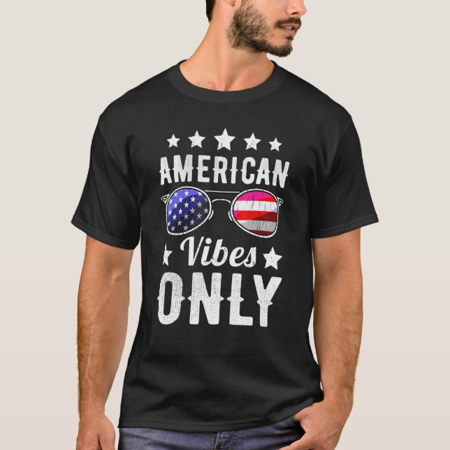 American Vibes 4th July Jungs Kinder Sonnenbrille  T-Shirt (Vorderseite)