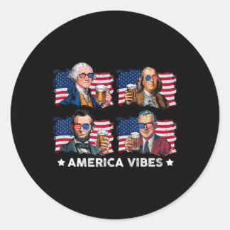 American Vibes Drankin US Flag 4. Juli George Runder Aufkleber