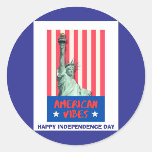 "American Vibes" Statue Liberty Custom Runder Aufkleber