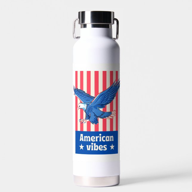 American Vibes Water Bottle - Patriotic & Bold USA Trinkflasche (Vorne)