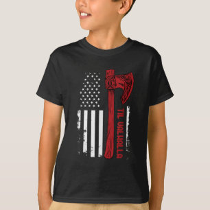 American Viking Ax Flag - Til Valhalla - Norse My T-Shirt