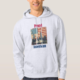 American Vintag Patriotic Design Hoodie