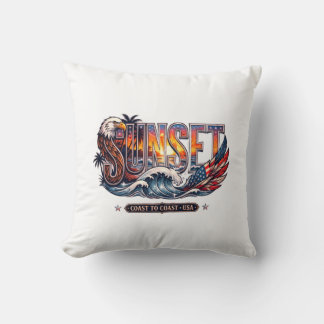 American Vintage Eagle & Flag "SONNENUNTERGANG" We Kissen