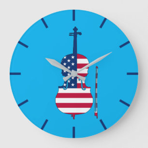 American Violin Große Wanduhr