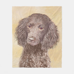 American Water Spanel Malerei - Original Dog Art Fleecedecke