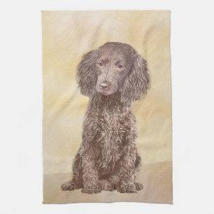 American Water Spanel Malerei - Original Dog Art Geschirrtuch