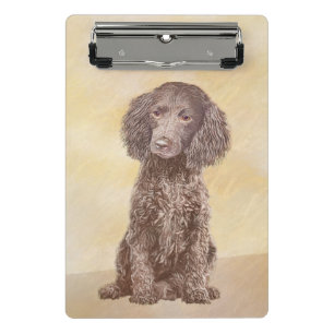 American Water Spanel Malerei - Original Dog Art Mini Klemmbrett